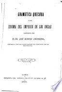 Gramática quechua ó del idioma del imperio de los incas