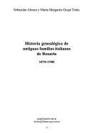 Historia genealógica de antiguas familias italianas de Rosario, 1870-1900