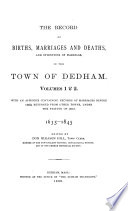 The Early Records of the Town ...