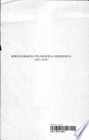 Bibliografía filosófica hispánica (1901-1970)