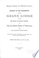 Abstract of the Proceedings of the Grand Lodge of Pennsylvania