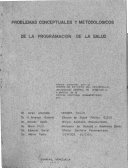 Problemas conceptuales y metodológicos de la programación de la salud