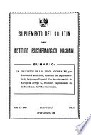 Boletín - Lima (Peru). Instituto Psicopedagógico Nacional