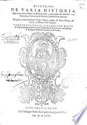 Discursos de varia historia