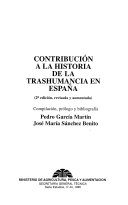 Contribución a la historia de la trashumancia en España