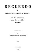 Recuerdo a Rafael Heliodoro Valle