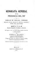 Geografía general del la Provincia del Rif y kábilas de Guelaia-Kebdana - Gabriel Delbrel