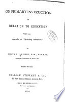 On Primary Instruction in Relation to Education