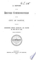 Report of the Record Commissioners of the City of Boston