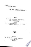 Watchman, what of the Night?.