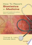 How to Report Statistics in Medicine