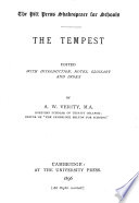 The tempest, ed. with intr., notes, glossary and index by A.W. Verity - William Shakespeare