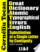 Great Dictionary of Atomic Typographic Errors in English. I. Substitution of a Single Letter by Contiguity. Canadian Multilingual Standard. I.1 A-F