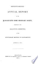 Annual Report of the Massachusetts Home Missionary Society