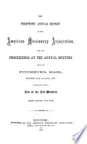 Annual Report of the American Missionary Association