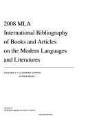 MLA International Bibliography of Books and Articles on the Modern Languages and Literatures