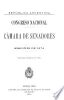 Diario de sesiones de la Cámara de Senadores - Argentina. Congreso de la Nación. Senado de la Nación