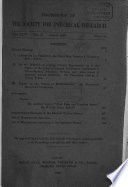 Proceedings of the Society for Psychical Research - Society for Psychical Research