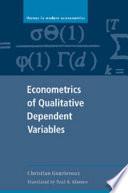 Econometrics of Qualitative Dependent Variables