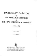 Dictionary Catalog of the Research Libraries of the New York Public Library, 1911-1971 - New York Public Library. Research Libraries