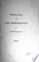 Psicología de dos gobernantes - Severino Campuzano